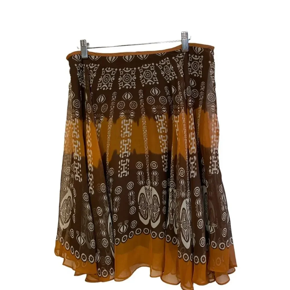 Alyn Paige New York Flowy Tribal Print Geometric Skirt Size 10
